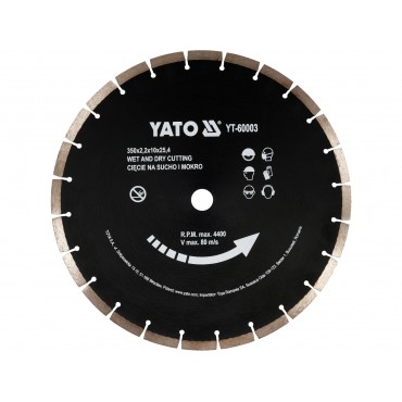 DISC DIAMANTAT PENTRU BETON 350X25.4MM, TĂIEREA USCĂTĂ ȘI UMEDĂ