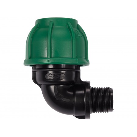 CONECTOR ȚEVI PP 90°, FILET EXTERIOR, 25MM X 1/2''