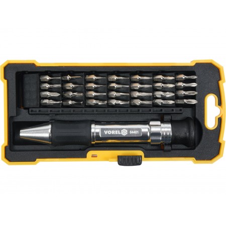 SET ȘURUBELNIȚĂ CU BIȚI, METALICĂ, 29 BUC