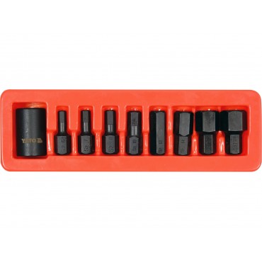 SET BIȚI DE IMPACT HEXAGONALI, CU ADAPTOR 1/2'', 9 PIESE