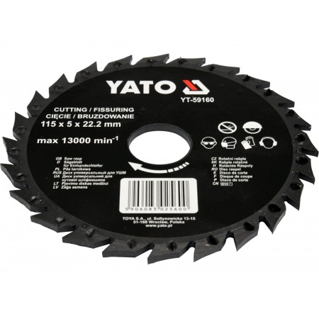 DISC CIRCULAR RAȘPEL PENTRU LEMN, 115X22,2MM