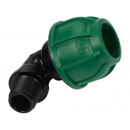 CONECTOR ȚEVI PP 90°, FILET EXTERIOR, 25MM X 1/2''