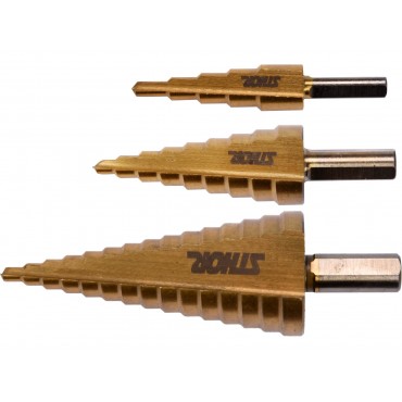 SET 3 BURGHIE ÎN TREPTE, 4-32MM, TITAN