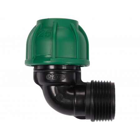 CONECTOR ȚEVI PP 90°, FILET EXTERIOR, 25MM X 1''