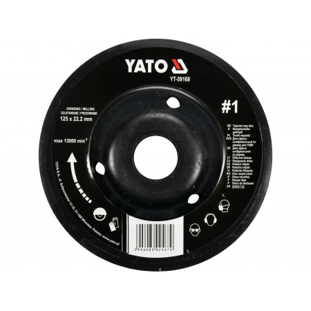 DISC RAȘPEL LEMN, DEPRESAT, 125X22.2MM, NR1