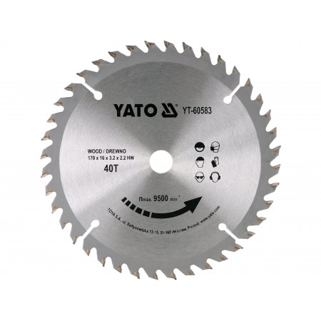 DISC CIRCULAR PENTRU LEMN, 170X16X2,2MM